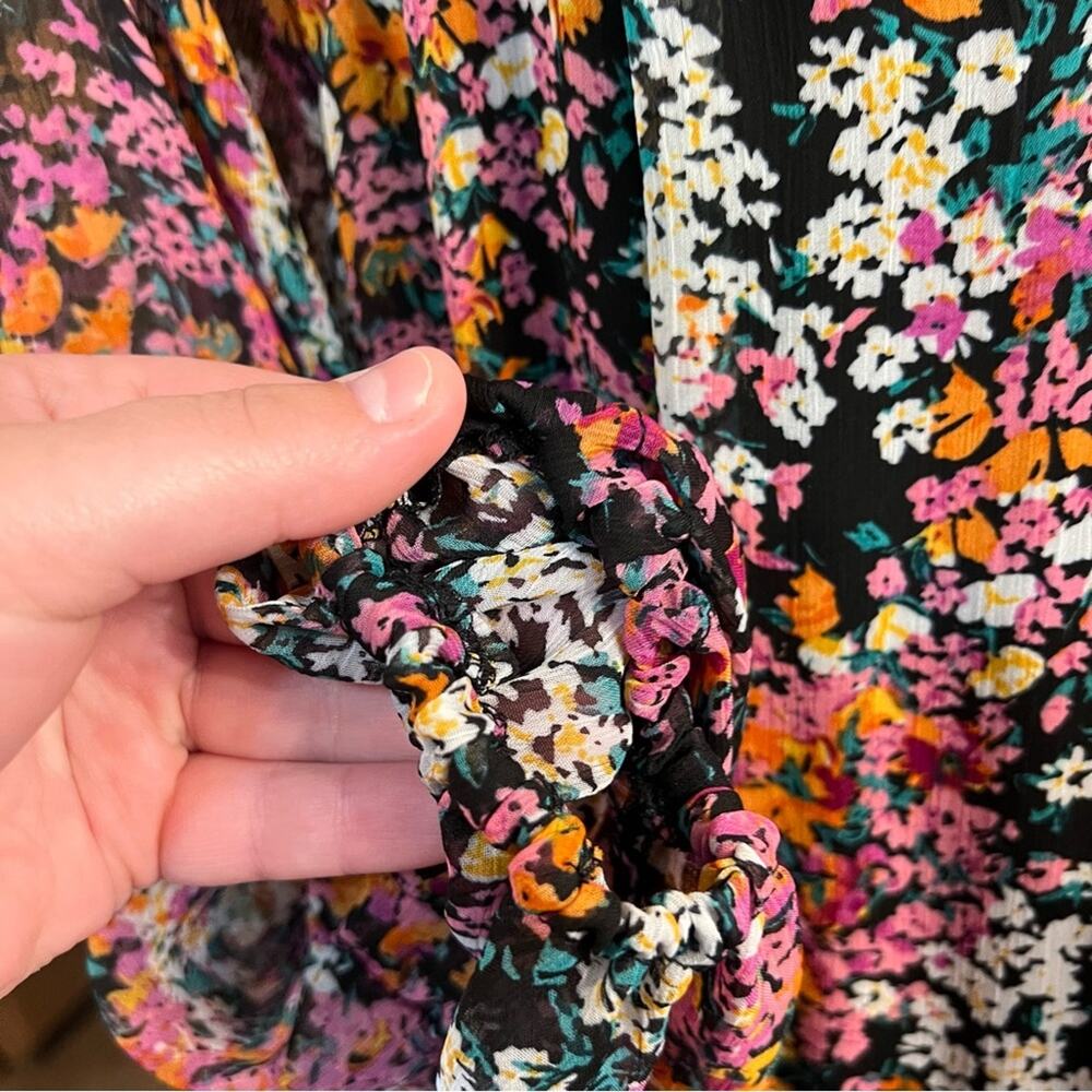 NWT Vince Camuto Tiered Floral Boho Mini Dress Size Medium Festival Concert - Picture 5 of 11